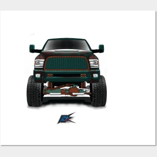 ram 2500 lifted truck green rust Posters and Art